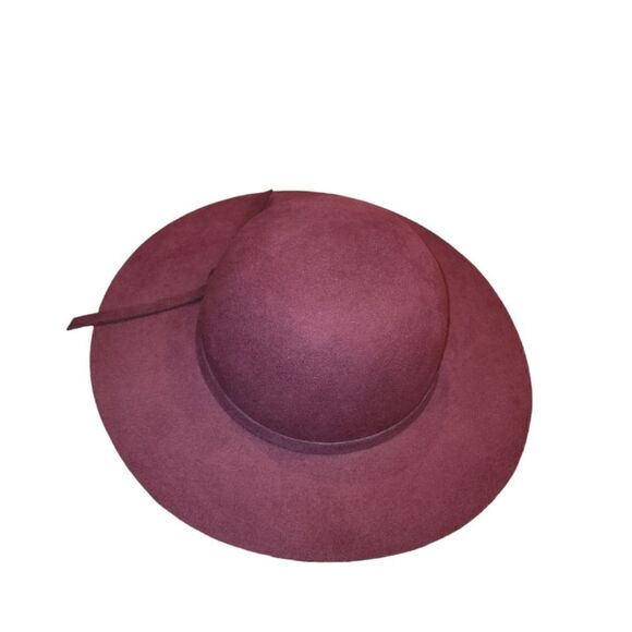 Olive & Pique 100% Wool Floppy round Hat Maroon Burgundy - Picture 3 of 11